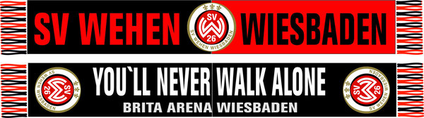 Wehen-Wiesbaden Jacquard Fanschal You`ll never walk alone