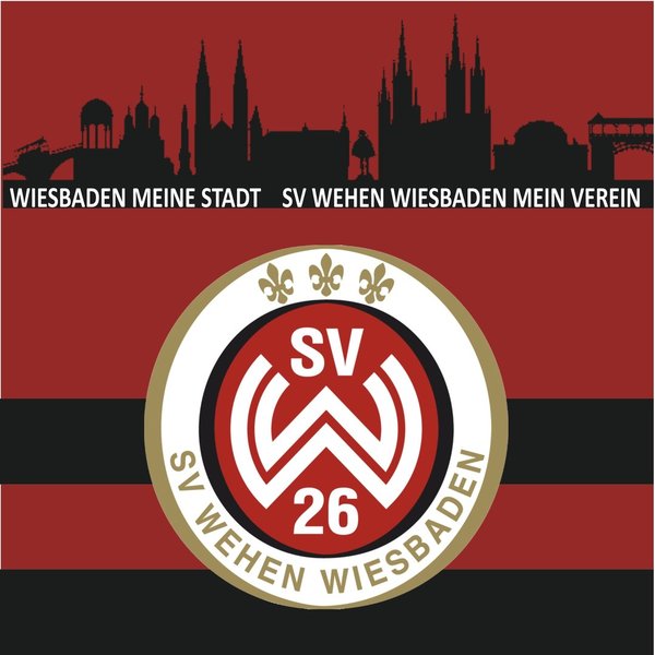 Wehen-Wiesbaden Kuschelkissen Logo, 45x45 cm.