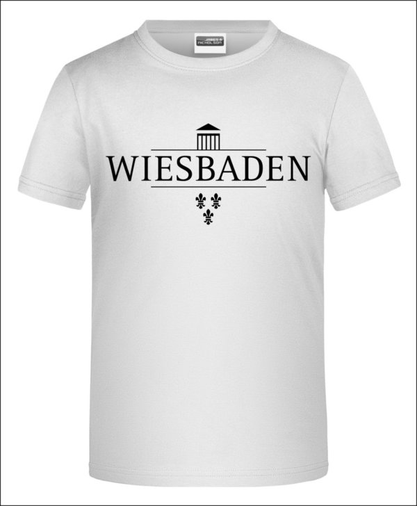 Wiesbaden Kinder T-Shirt, weiß, bedruckt Stadtlogo