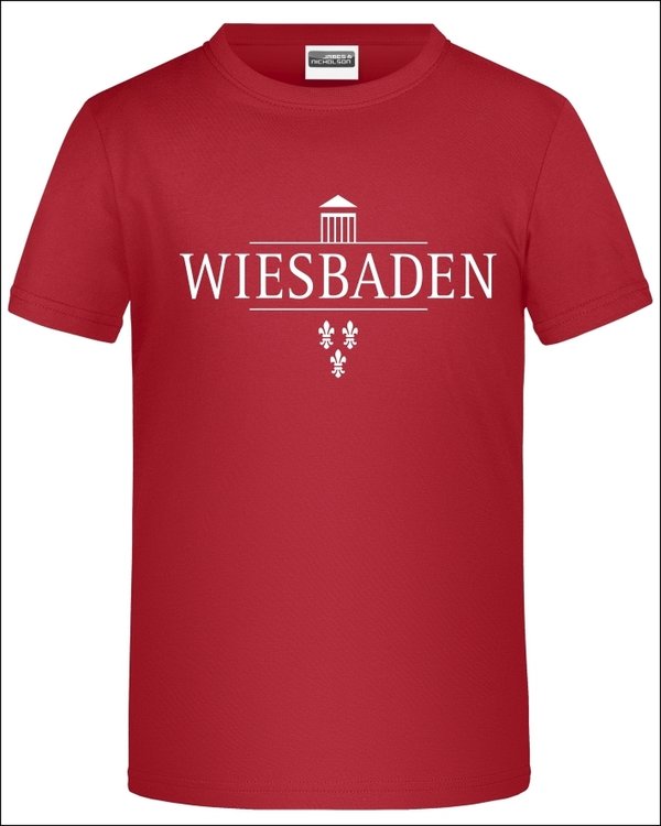Wiesbaden Kinder T-Shirt, rot, bedruckt Stadtlogo