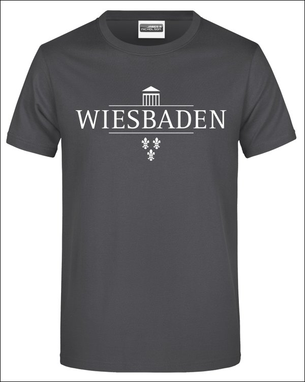 Wiesbaden Herren T-Shirt, schwarz, bedruckt Stadtlogo