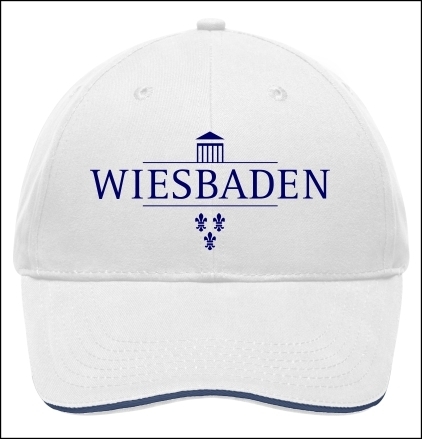 Wiesbaden Basecap, bestickt, weiß-marine